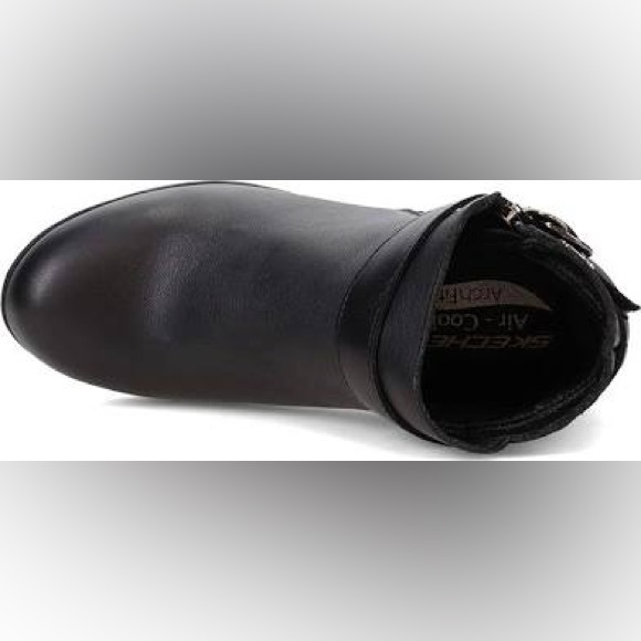 NEW!! Women’s Skechers Arch-fit Lasso-Fancy Black Ankle Boots Size 9.5M - Picture 2 of 2